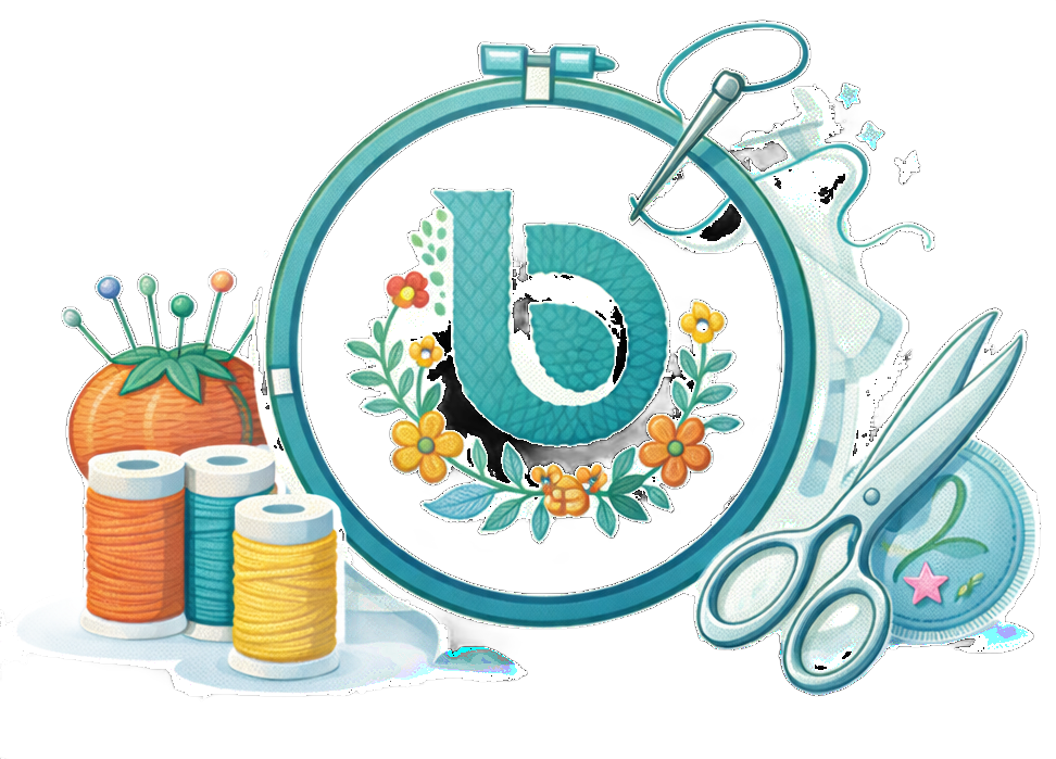 Embroidery hoop with turquoise