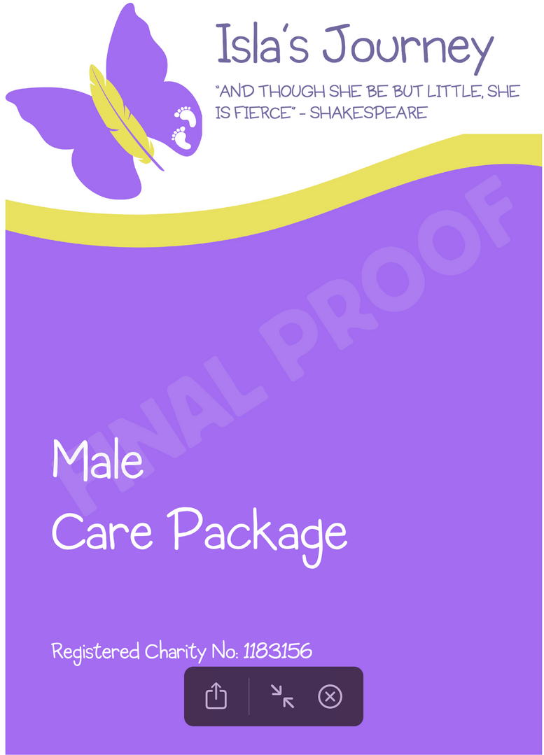 A purple and yellow informational flyer for