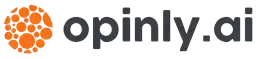 Logo for opinly.ai with a cluster of orange circles on the left and the company name in dark gray text.