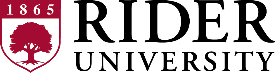 Rider University logo with the school name and a shield featuring a tree and the year 1865.