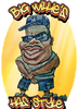 A caricature of a person in a cap and sunglasses, hands crossed, with the text "Big Willie's HAS STYLE" on a yellow oval.