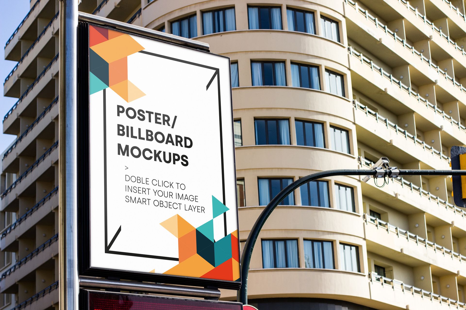A billboard on the side of a building that says poster / billboard mockups