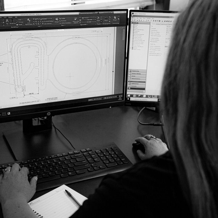 Woman designing on computer