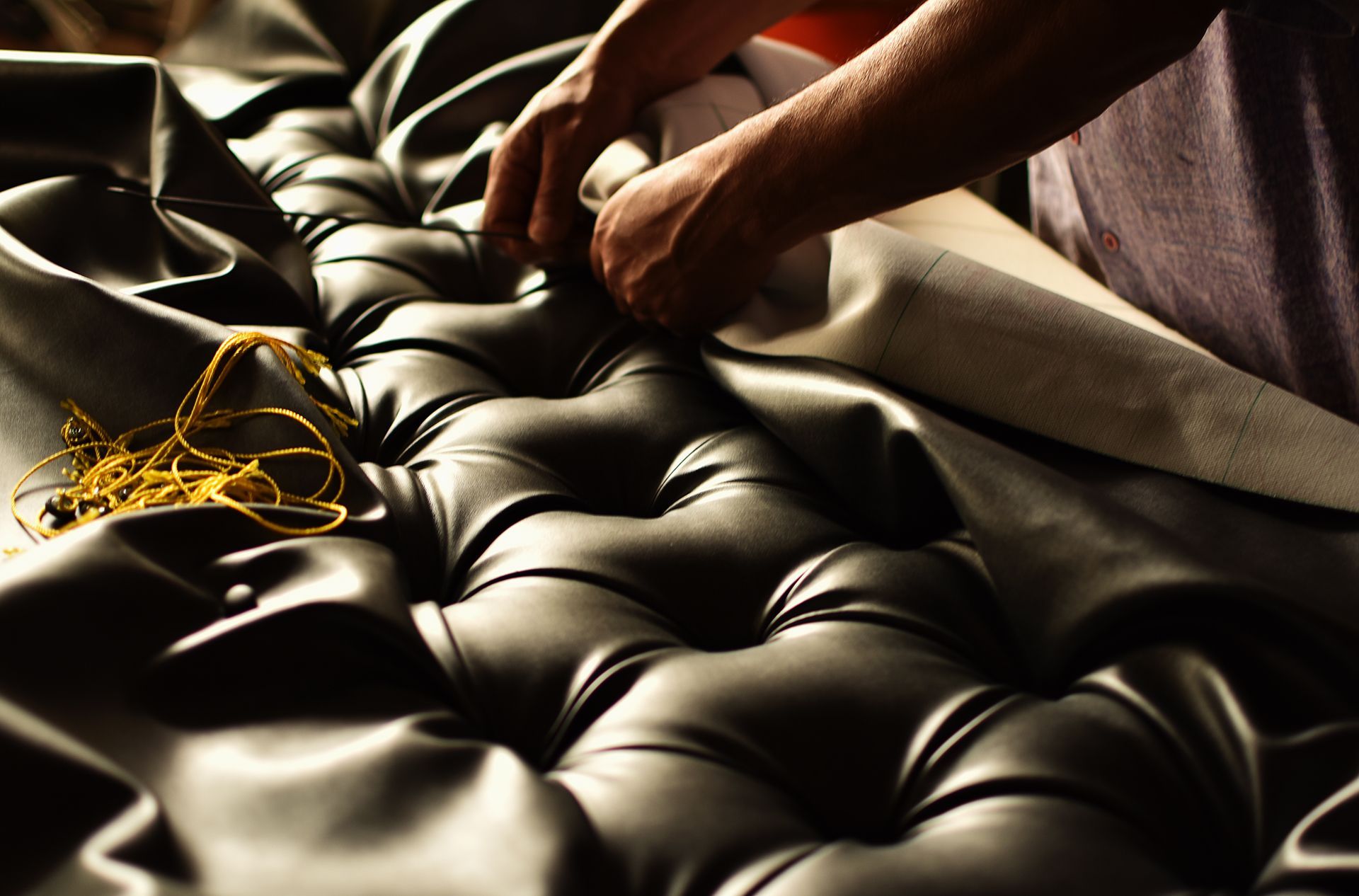 Installing Leather on Couch
