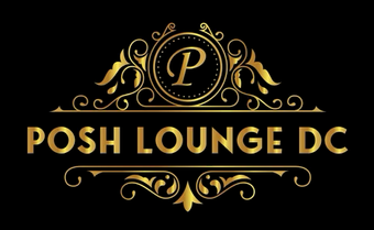 Posh Lounge DC The logo for posh lounge dc is a gold logo on a black background.