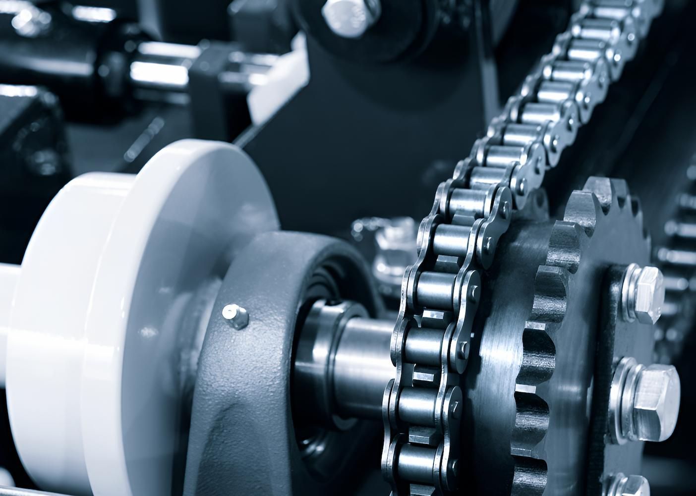 A Close Up of a Chain and Gears on a Machine — Mid Coast Bearing Centre in Wauchope, NSW