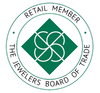 Green and white logo for the Jewelers Board of Trade; features a diamond-shaped design with interconnected circles.
