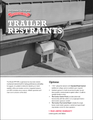Brochure cover showing a trailer restraint device mounted to a dock, titled “Trailer Restraints”