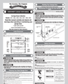 Black-and-white instruction sheet with diagrams, numbered steps, and safety warnings for a product installation