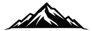 Black and white mountain peak logo with sharp angular peaks and snow-like highlights