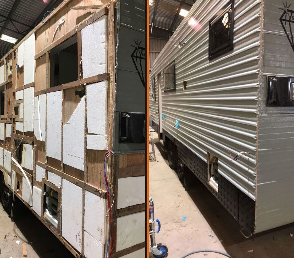 Before & After Caravan Smash Repairs — Mildura, VIC — United Panel Works Before & After Caravan Smash Repairs — Mildura, VIC — United Panel Works