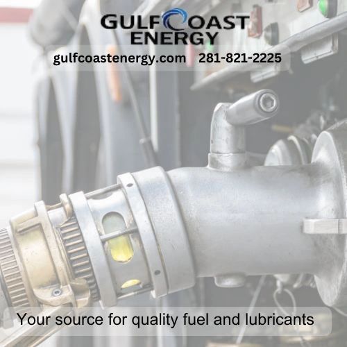An ad for gulf coast energy shows a close up of a fuel pump
