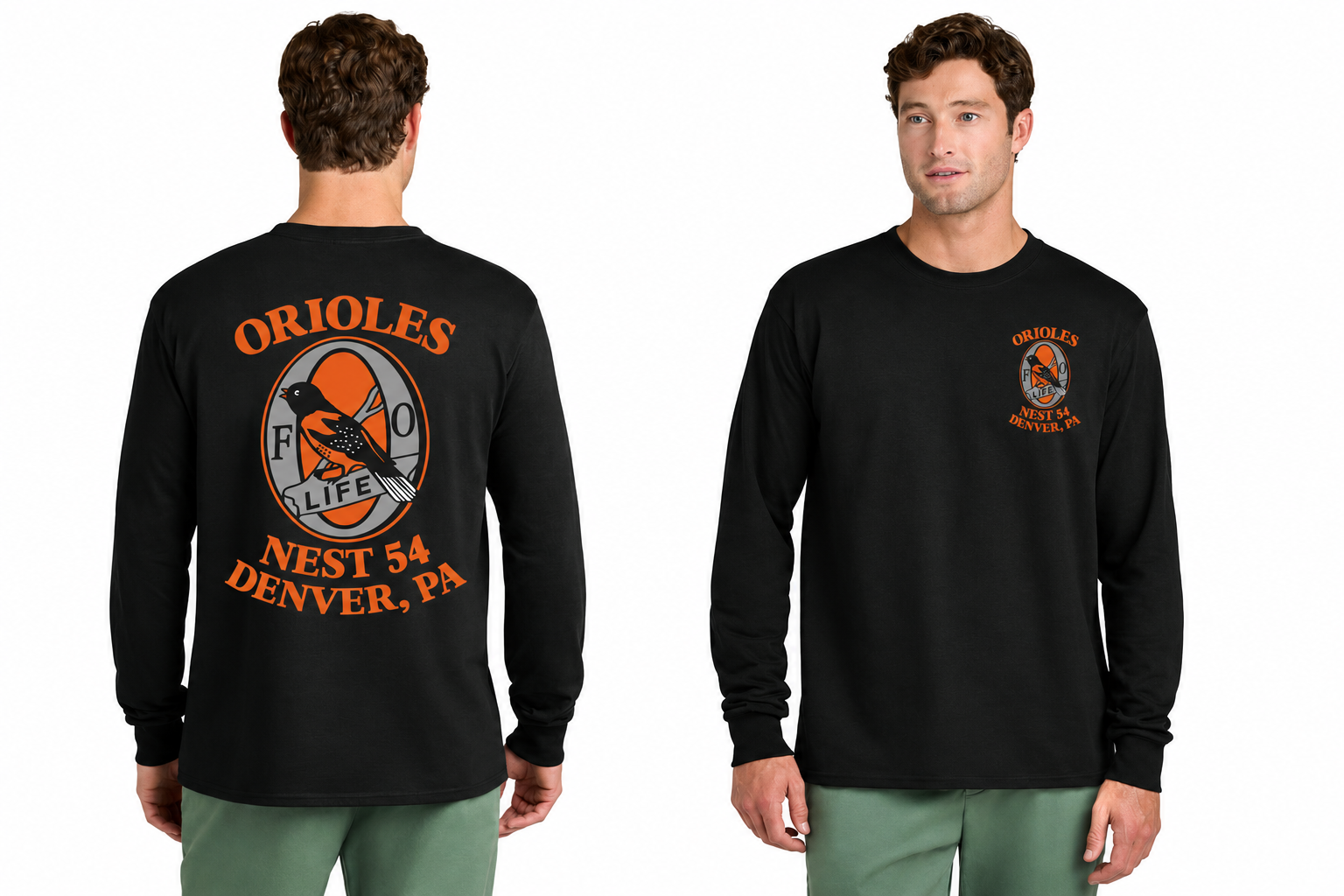 Men's Orioles #54 Long Sleeve Tee Shirt