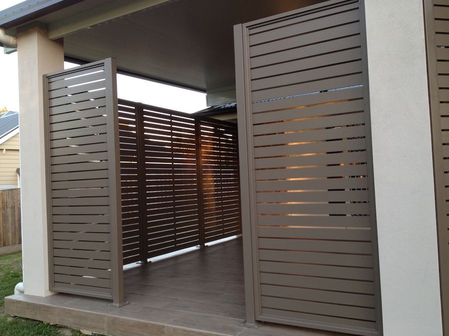 A Brown Privacy Screen with an Entryway — Newcastle & MidCoast Privacy Screens and Gates, NSW