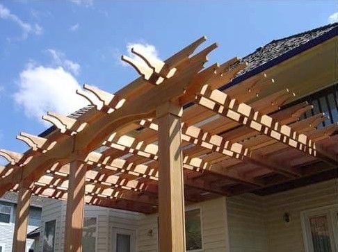 Cedar Pergola Open Slatted Top in the Portland Oregon area