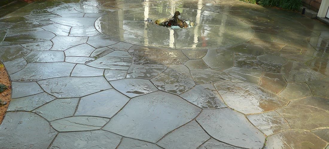 Fire Pit in Stone Patio