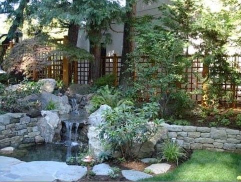 Retaining Wall with Pond in Portland Area