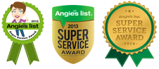 Three badges for angie 's list super service award