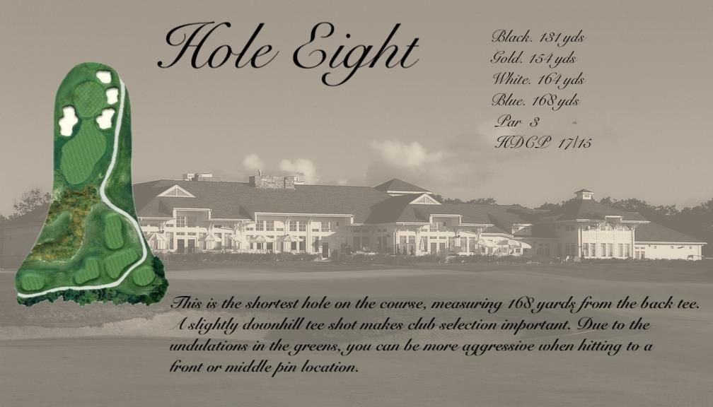 Hole eight is the shortest hole on the course