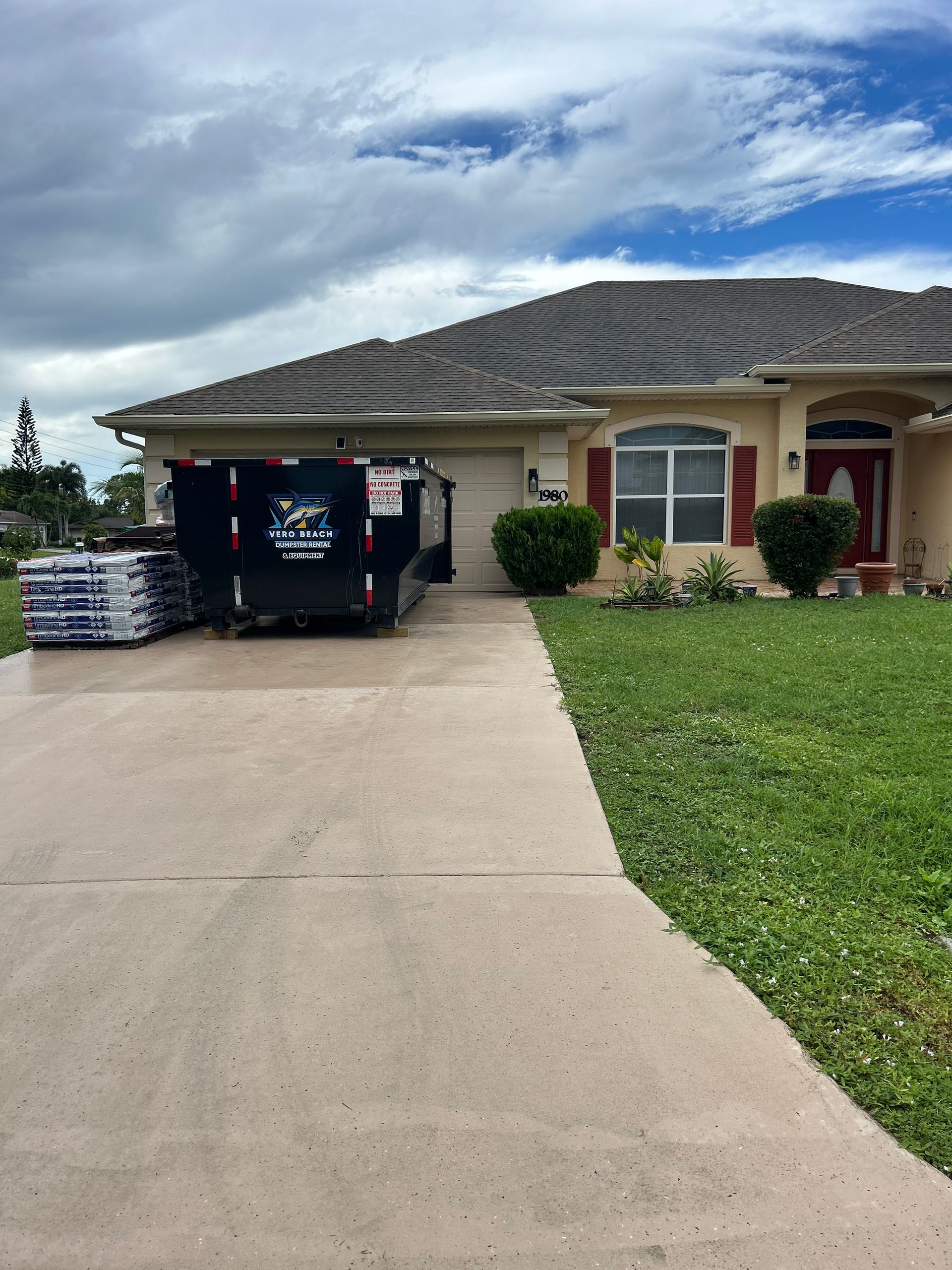 Shingle roofing dumpster