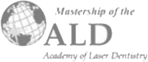 Logo of the Academy of Laser Dentistry with globe graphic, text: 