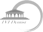 Gray logo with a stylized building and the words 
