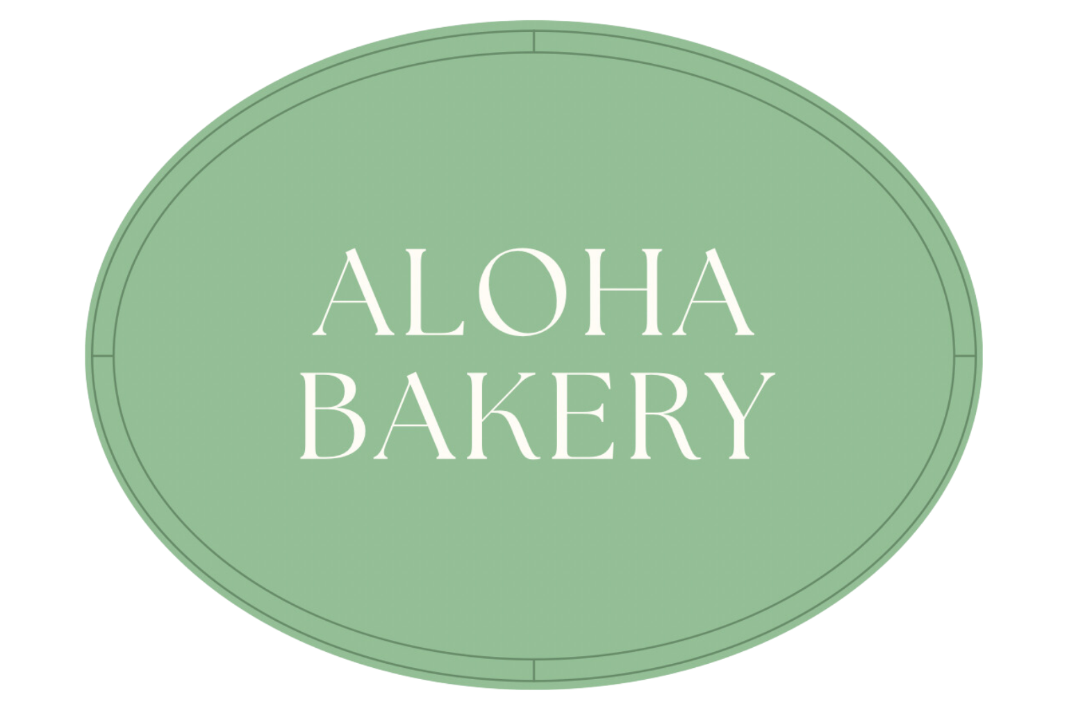 A pale green oval with the words