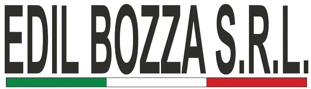 Logo EDIL BOZZA SRL con testo nero e strisce verdi, bianche e rosse sottostanti.