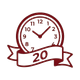 Logo dell'orologio color bordeaux con un nastro con la scritta 