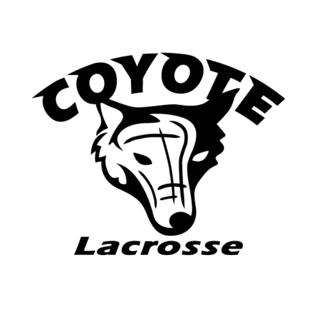 Coyote Lacrosse logo with a stylized black coyote head and team name