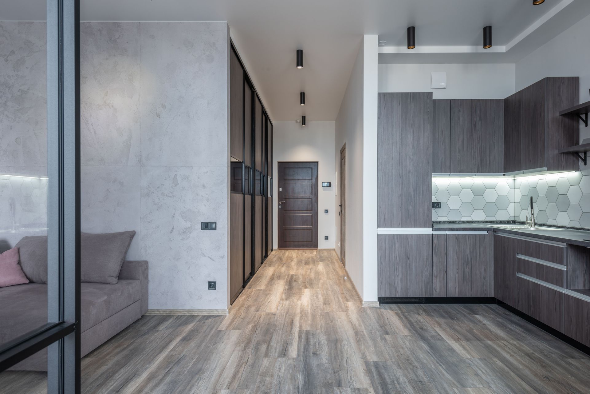 Reflective Timber Flooring With White Cabinets — Cairns Floors and More In Bungalow, QLD