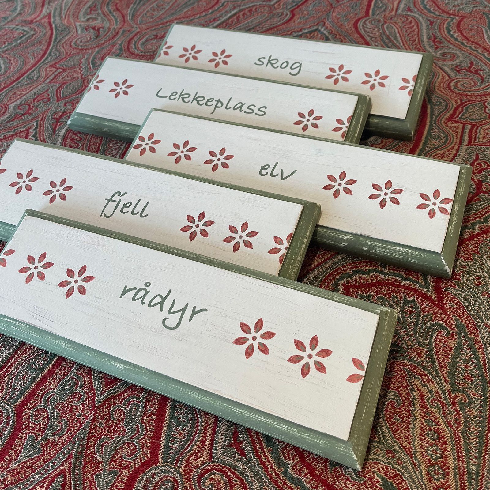 Bespoke handpainted signs for bedroom doors  by Helen Bateman decorative artist