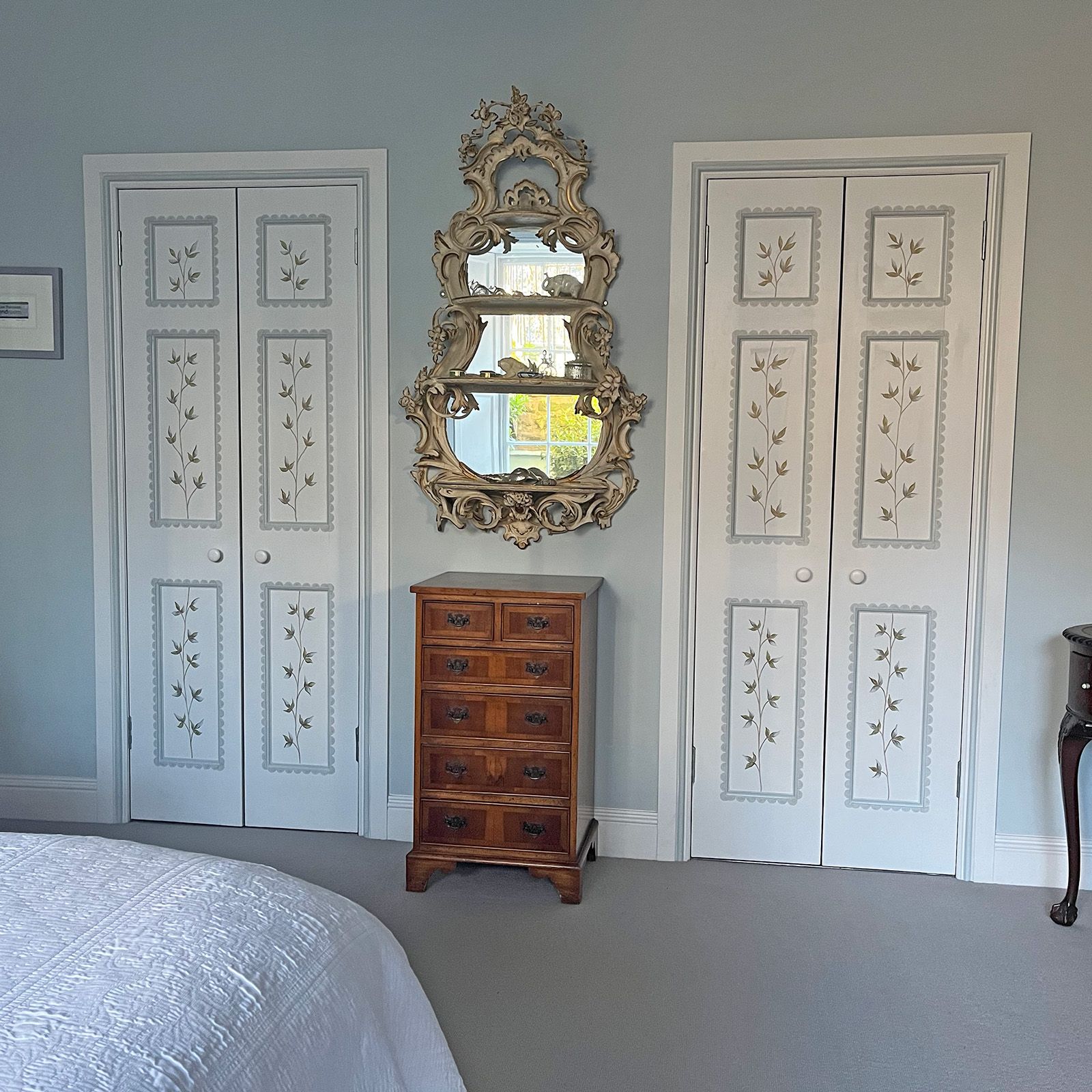 Door panels and facings hand painted by Helen Bateman a decorative artist