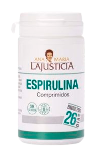 A bottle of ana maria la justicia espirulina comprimidos