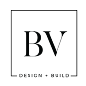 A black and white logo for a design and build company.