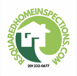 Red Home Inspections logo with green house icon and phone number 201-232-0677