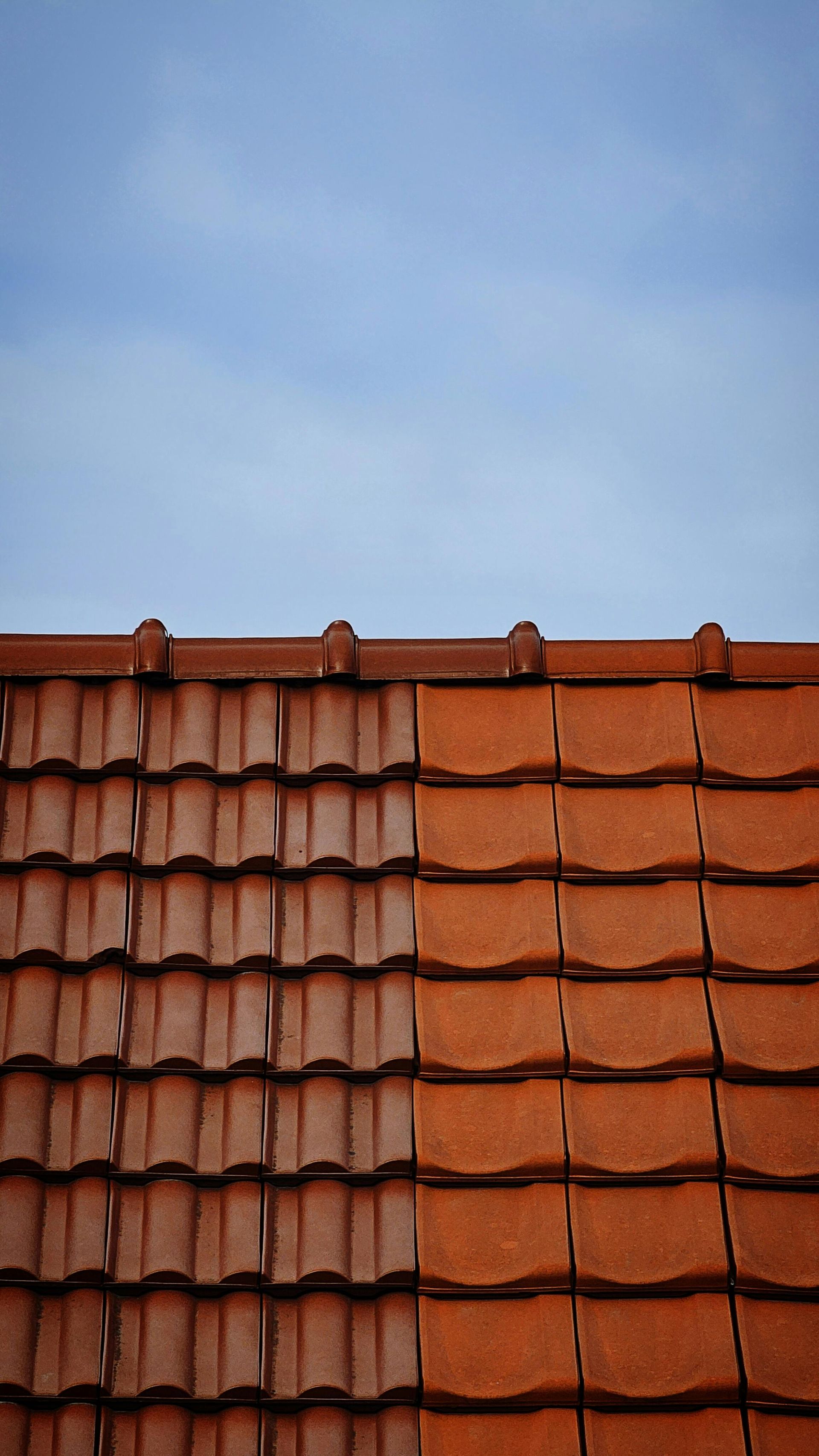 A sample of new roof with red tiles