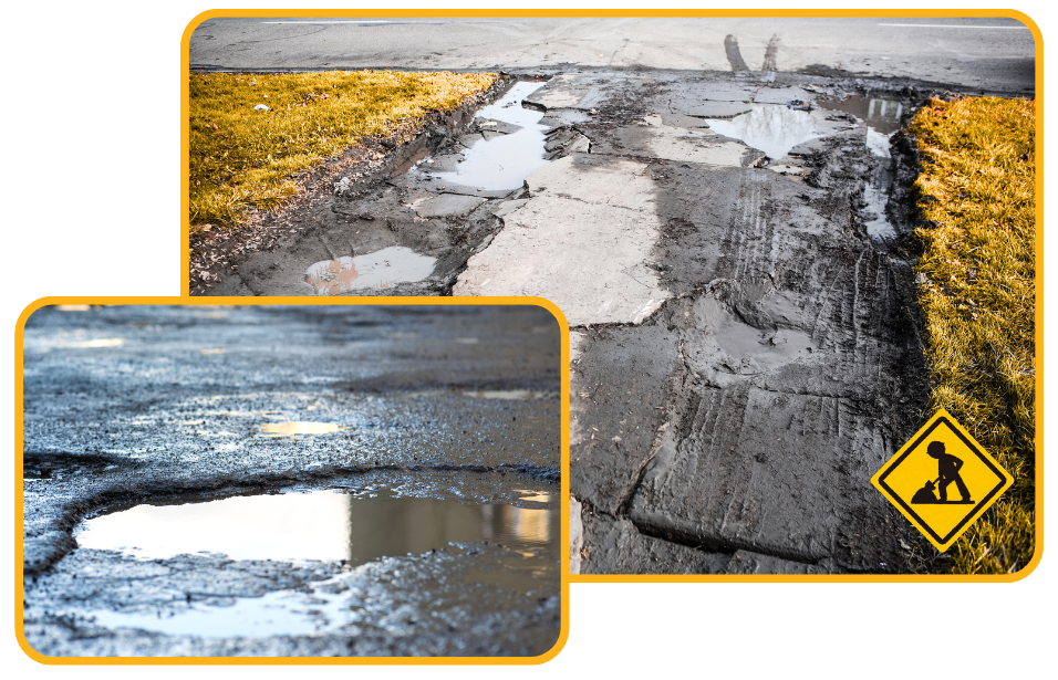Workers leveling wet concrete driveway surface on suburban property