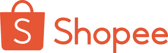 Orange Shopee logo with a shopping bag icon and white “S” next to the word “Shopee”