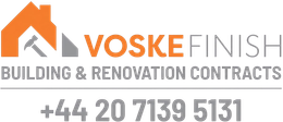 VoskeFinish header and footer branding logo with contact number