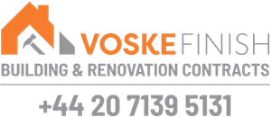 VoskeFinish header and footer branding logo with contact number