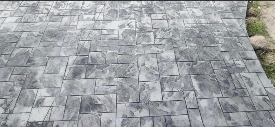 Gray stone pavers form a pathway.