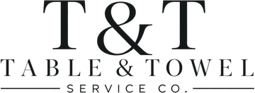T&T Table & Towel service company logo in black serif text