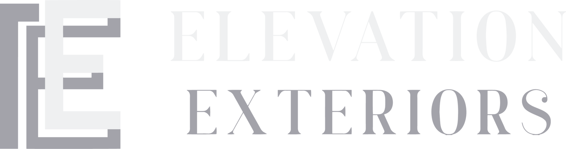 Elevation Exteriors logo featuring a stacked 