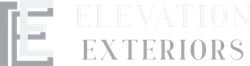 Elevation Exteriors logo featuring a stacked 