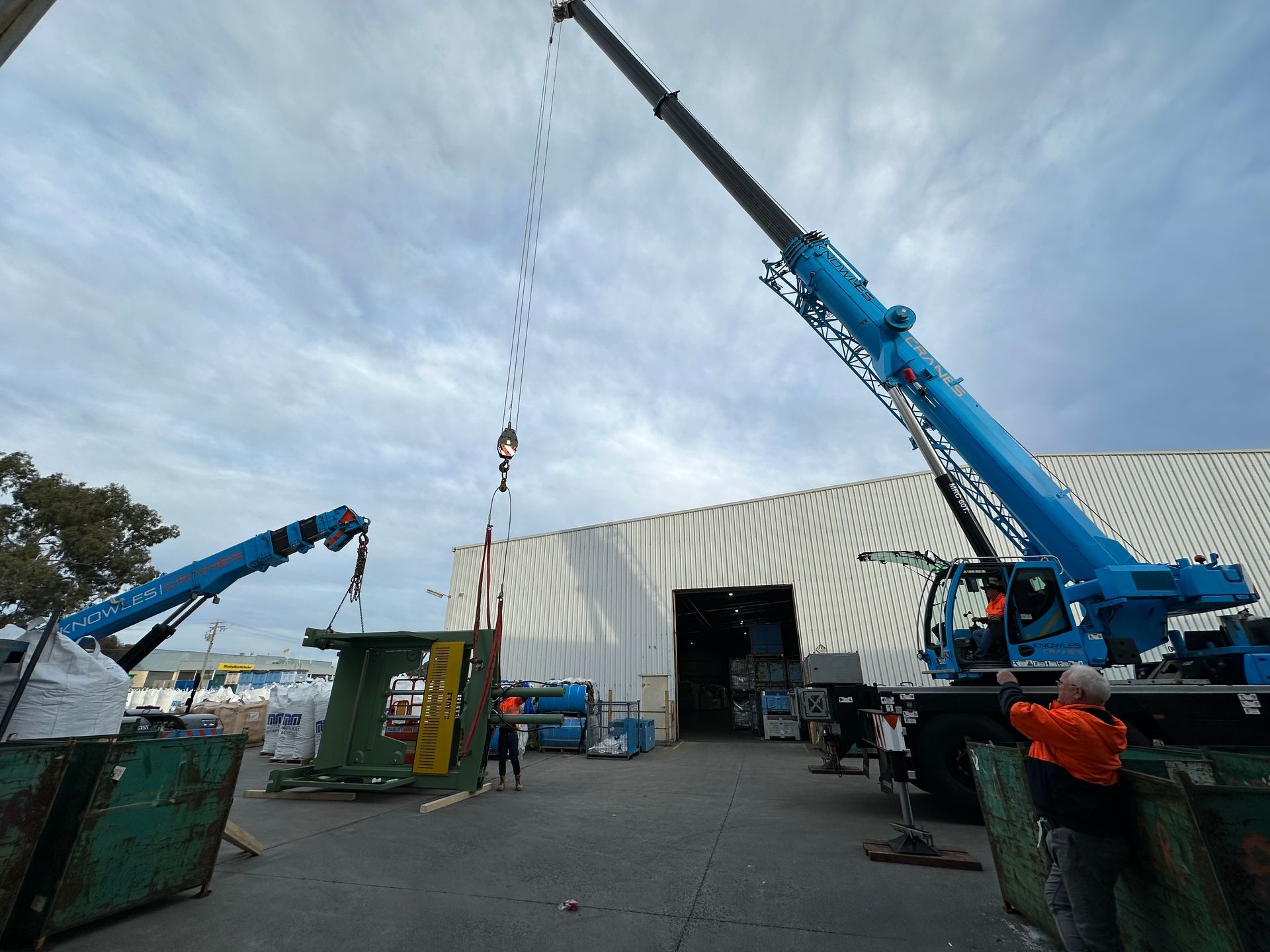 Mobile crane at worksite