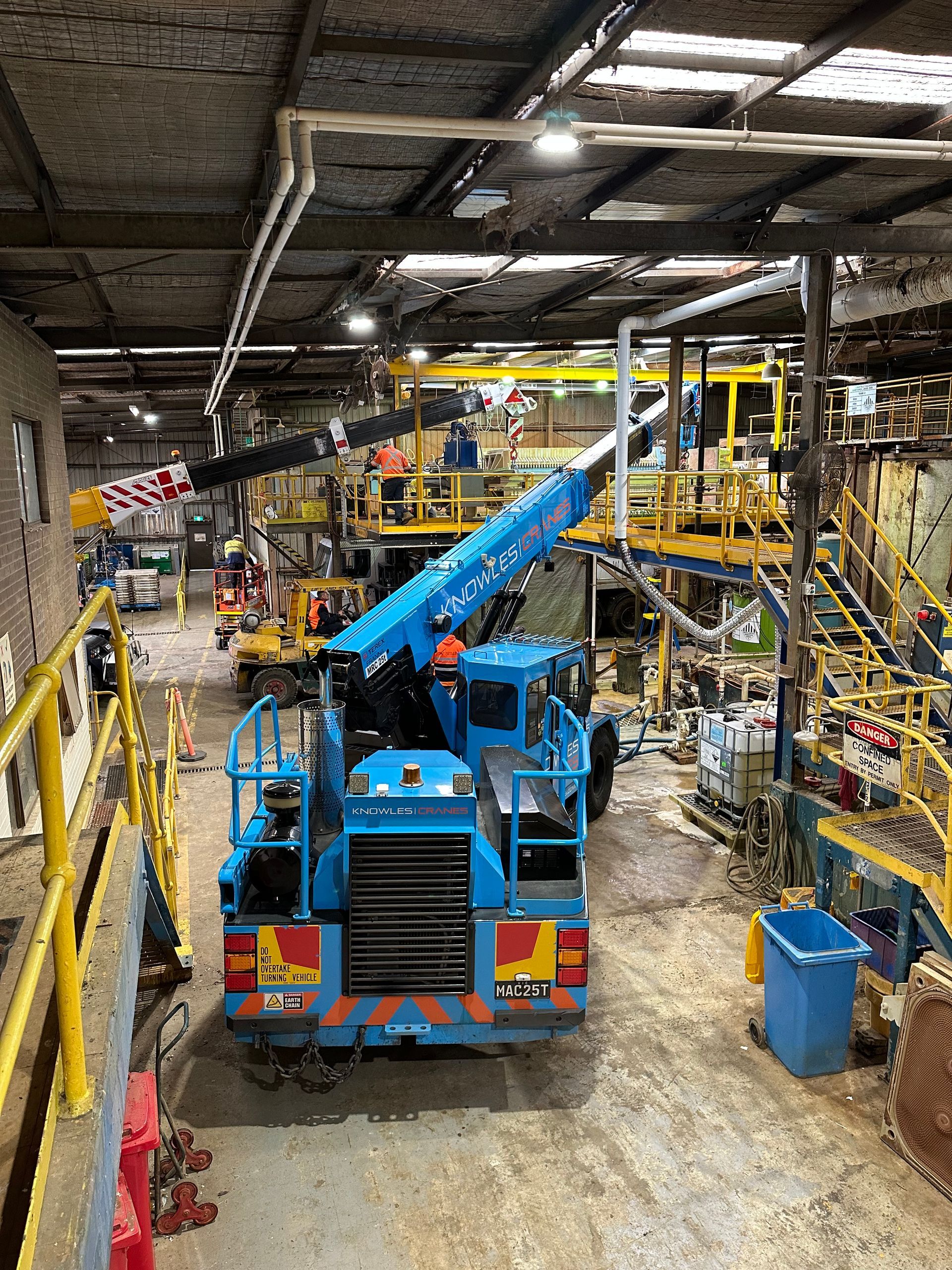 Mobile crane at worksite