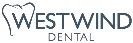 Westwind Dental logo with stylized tooth outline and gray and blue text