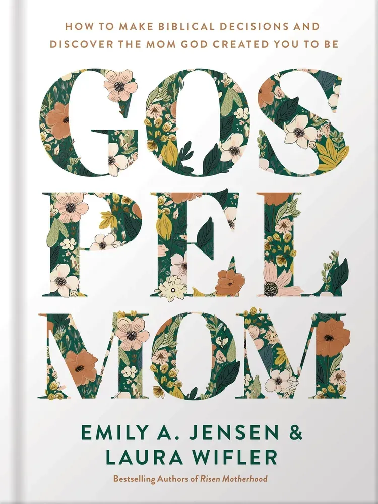 Book cover for “Gospel” by Emily A. Jensen and Laura Wifler, with floral-patterned title letters.