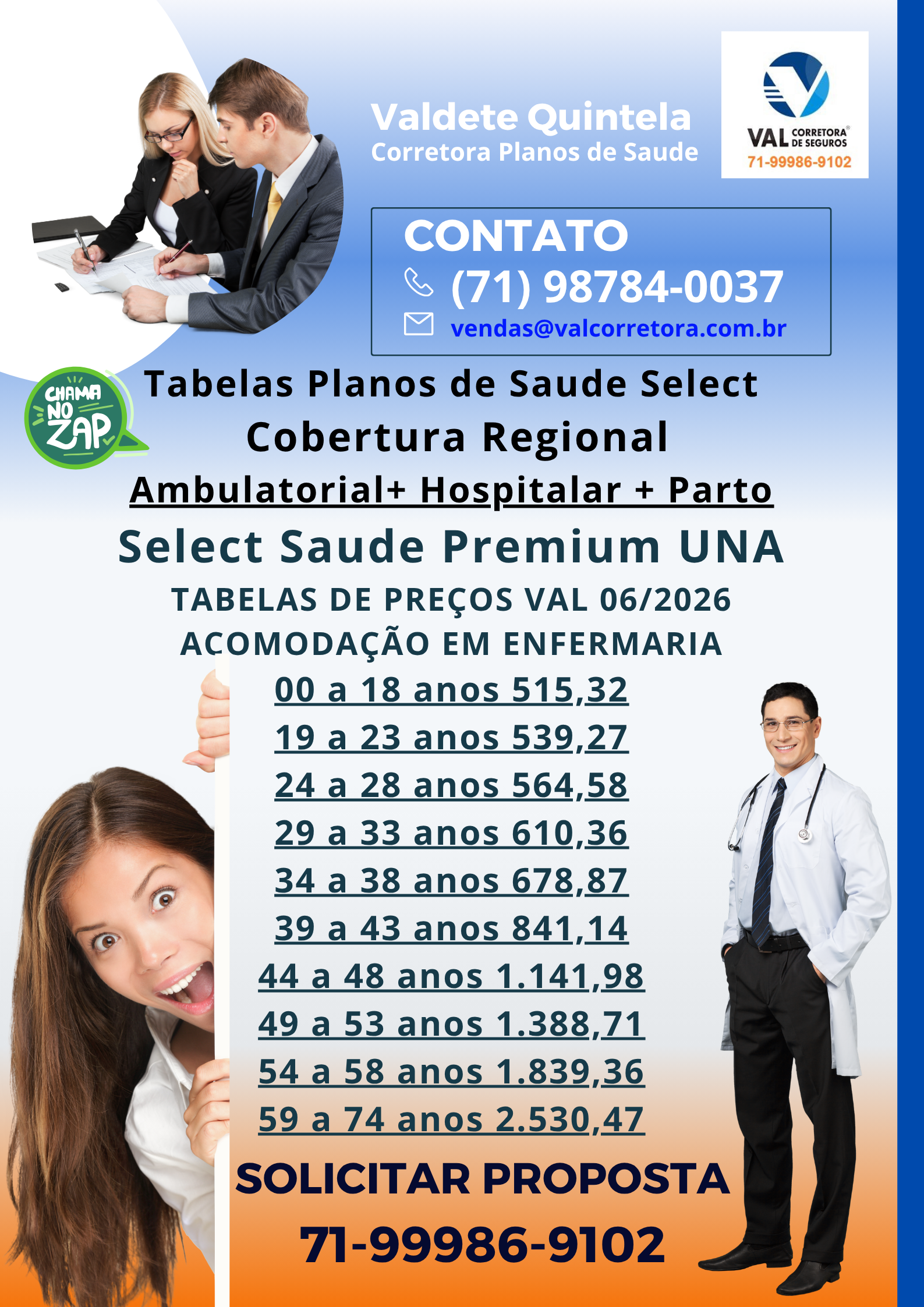 tabelas de preços select premium, plano de saude individual